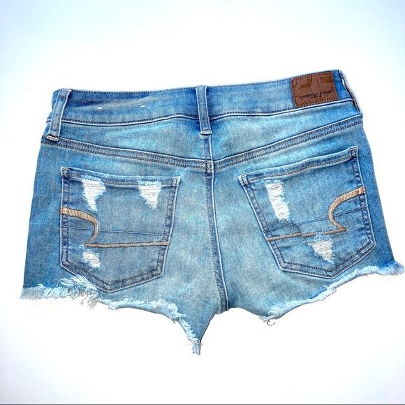 American Eagle Denim “Shortie” Distressed Jean Shorts Size 2 - Picture 2 of 7